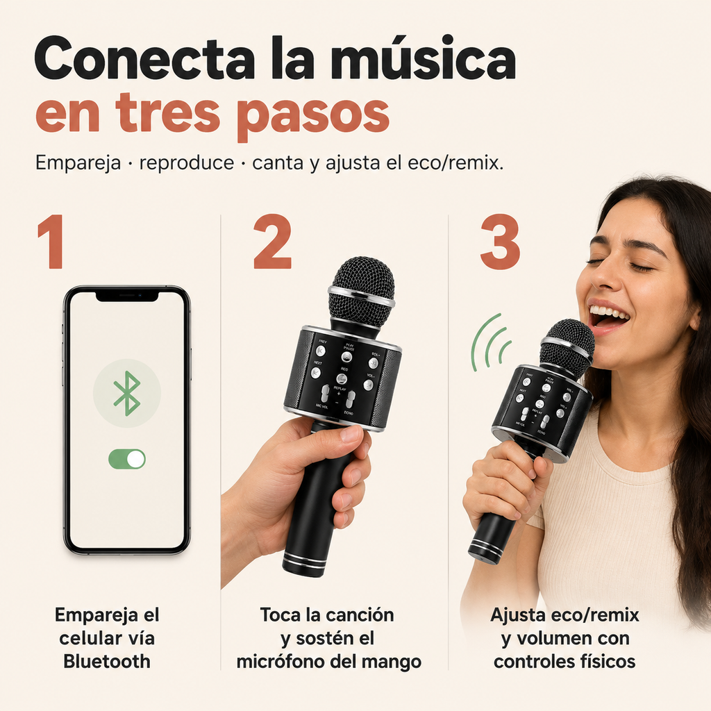 Microfono Karaoke Bluetooth Stc -id 3192 — vista 4
